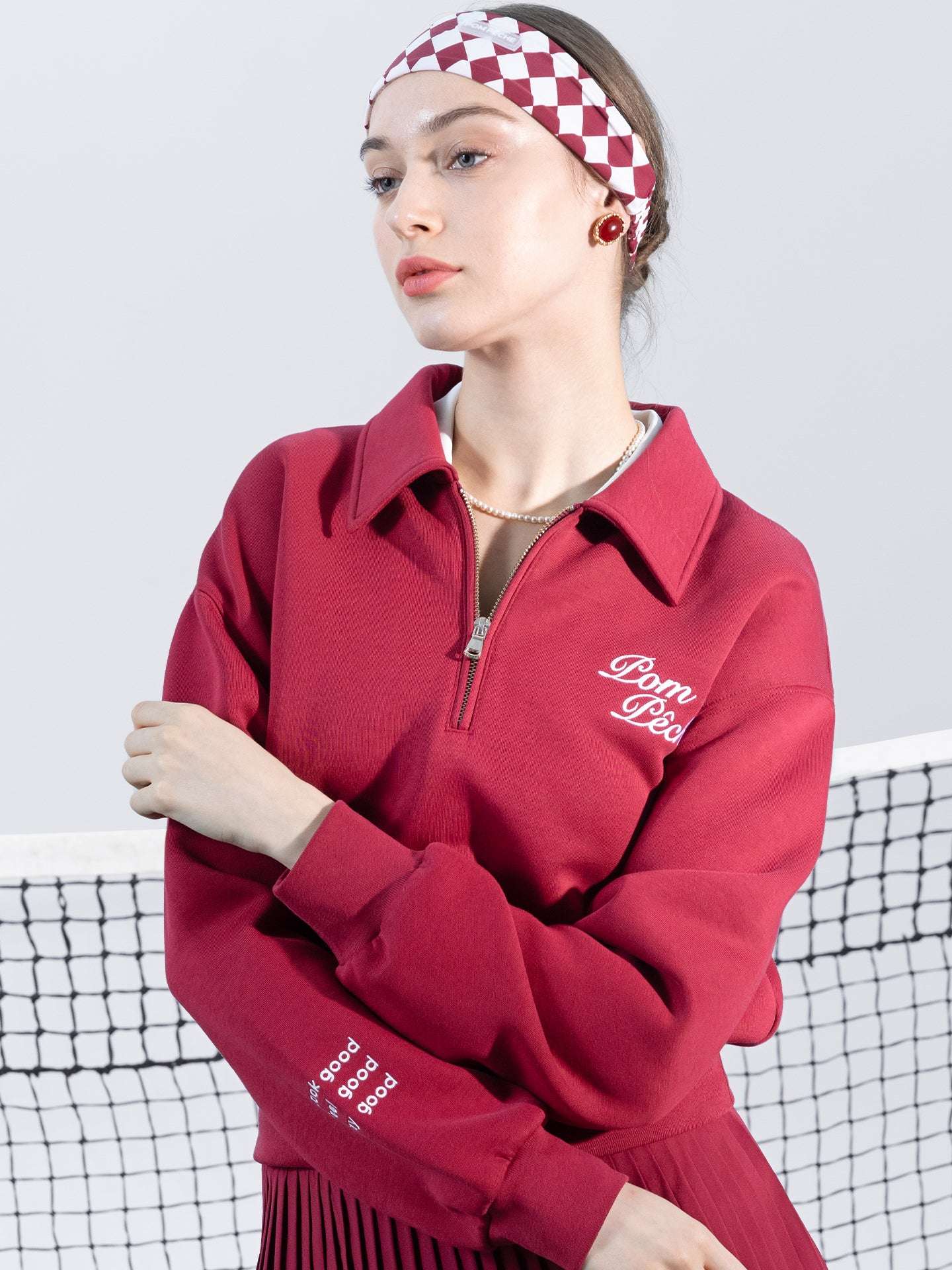 YARROW Polo Sweatshirt - Ankara Red