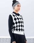 GRETCHED Wool Sweater Vest - Checkerboard