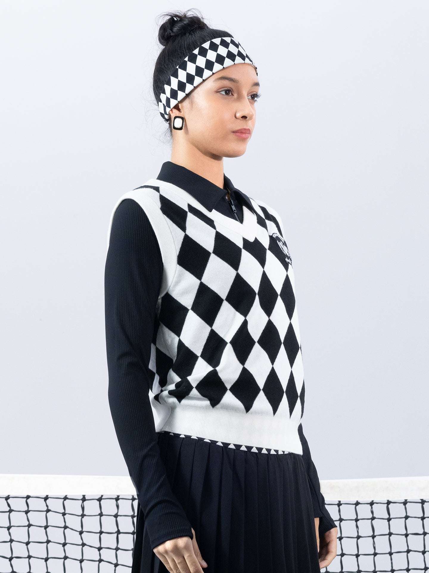 GRETCHED Wool Sweater Vest - Checkerboard