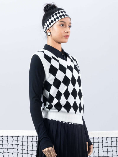 GRETCHED Wool Sweater Vest - Checkerboard
