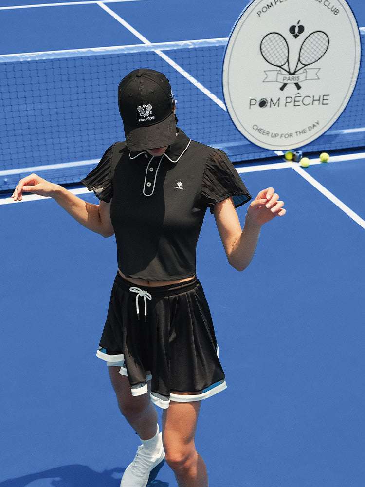 JOY Hardtop Bow Tennis Cap - Black