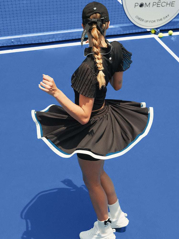 JOY Hardtop Bow Tennis Cap - Black