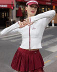 Poise™ V-neck Waffle Sweatshirt Jacket