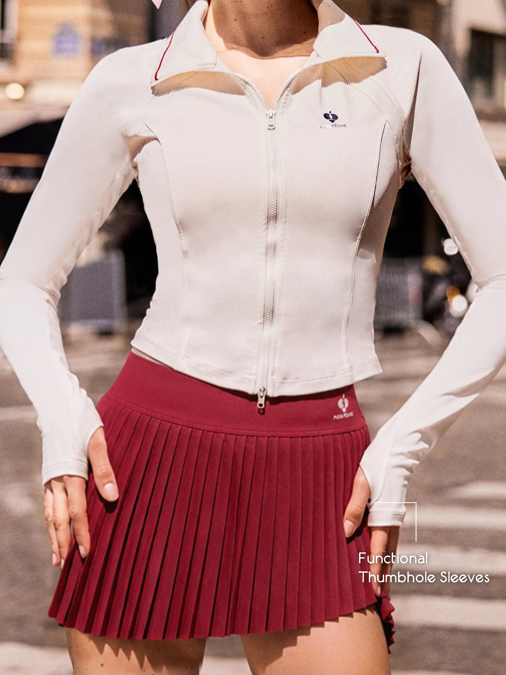 Poise™ Elite Essentials UV Sun Protection Long-Sleeve Athletic Jacket-White