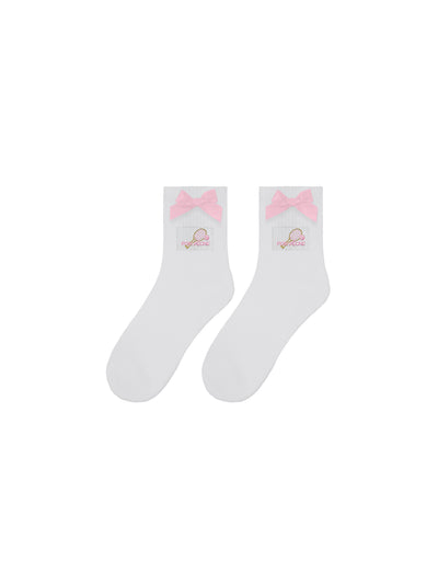 Bow Detail Tennis Crew Socks - Assorted Colors