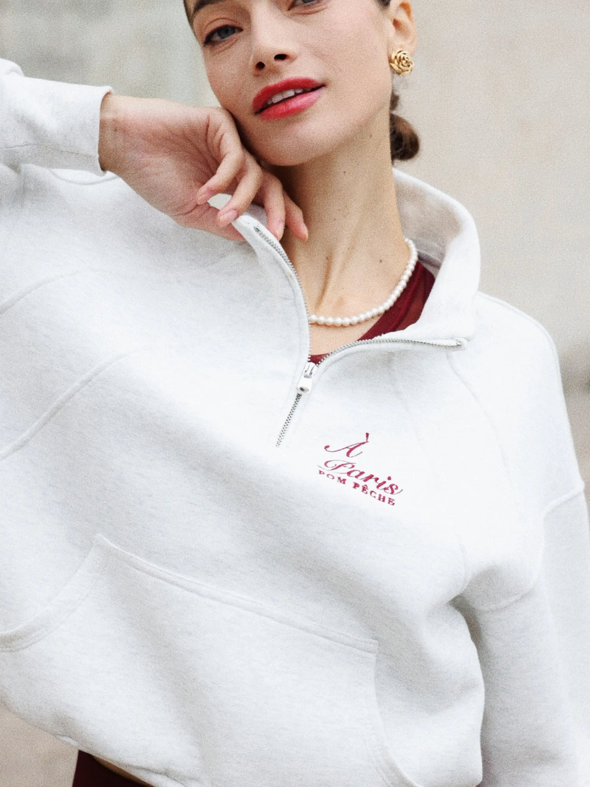 Poise™ Half-Zip Top Performance Sweatshirt-Gray