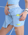 Classic Pleated Tennis Skirt - Blue Argyle Waist