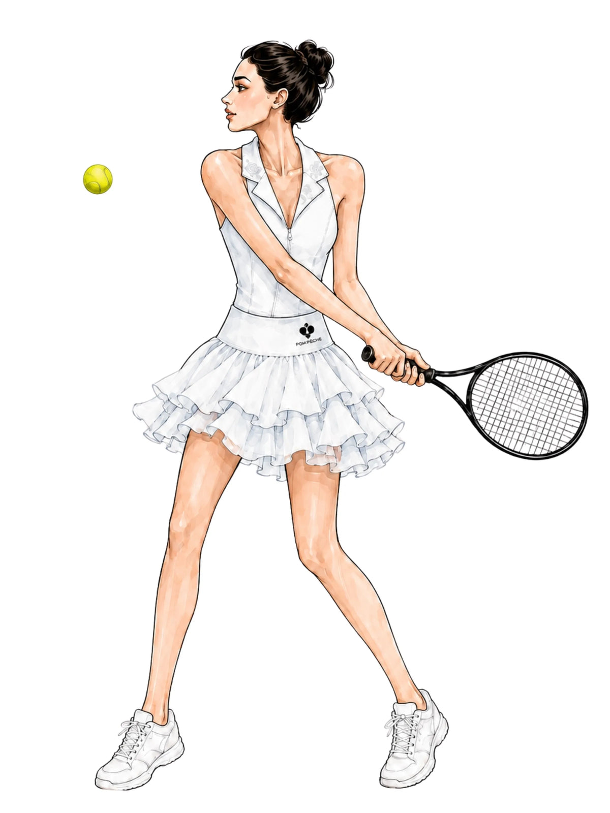 Spin™ Petal Tiered Tennis Skirt - White