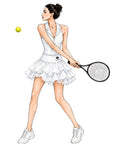 Spin™ Petal Tiered Tennis Skirt - White