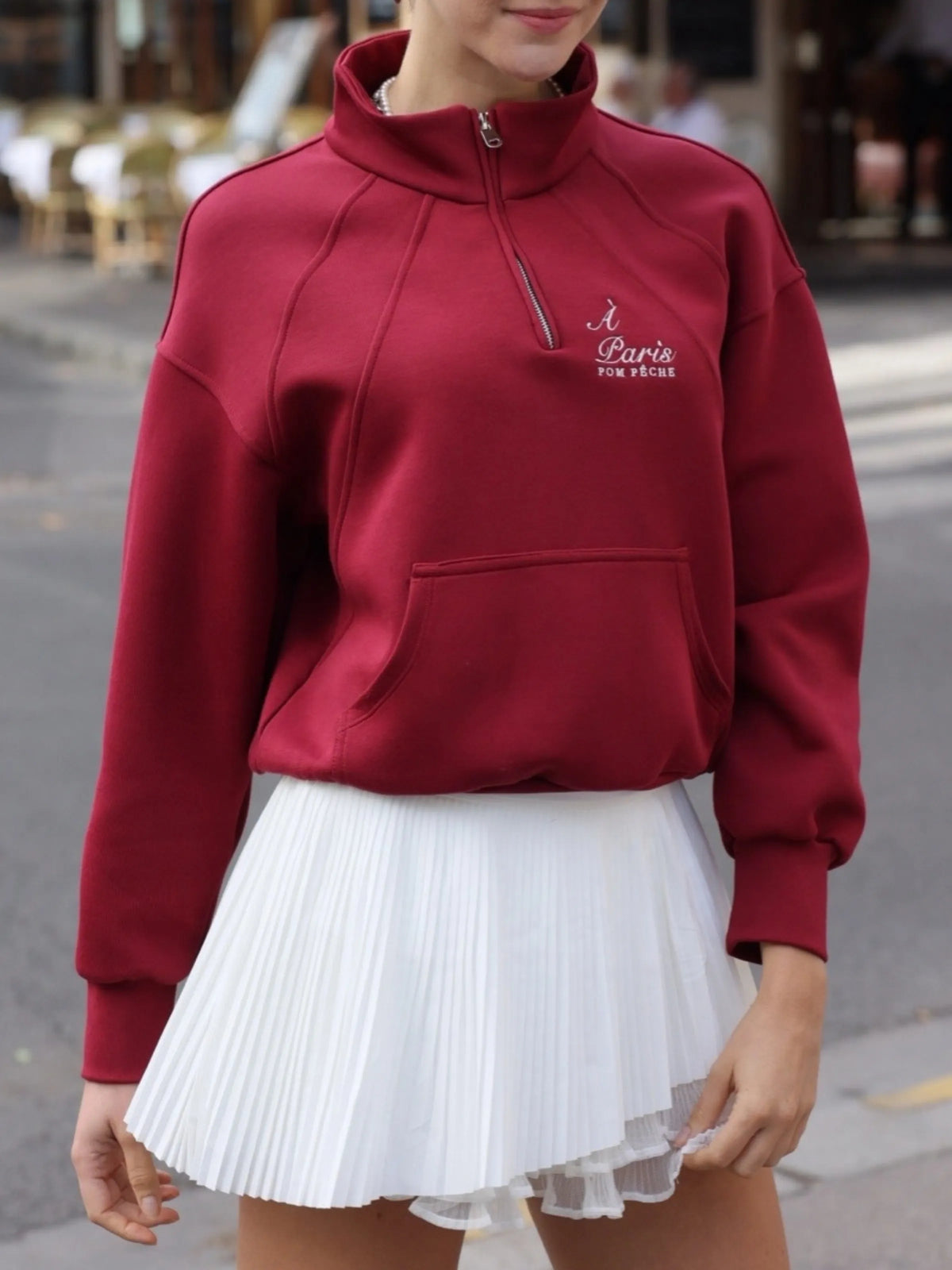 Poise™ Half-Zip Top Performance Sweatshirt-Red