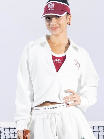 SYIVIA Chic Tennis Hoodie - Paris White