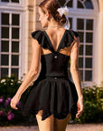 Poise™ Petal V-Neck Tennis Tank - Black