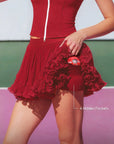 Spin™ Rose Ruffle Skirt - Wine Red
