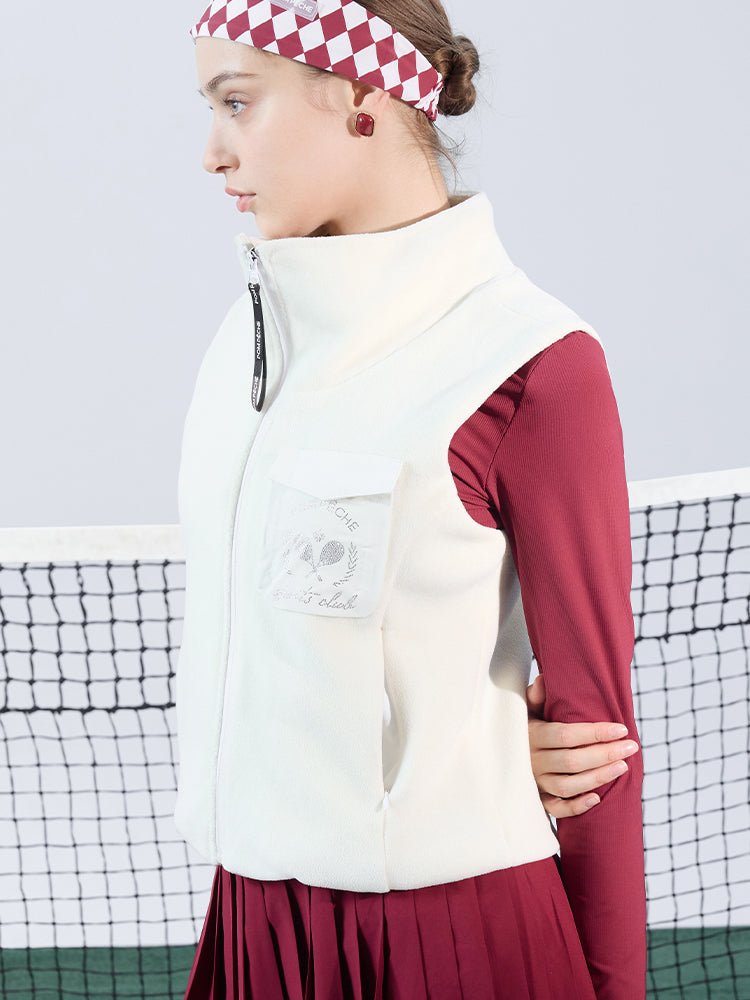 ZHENYA Fleece Vest - Paris White