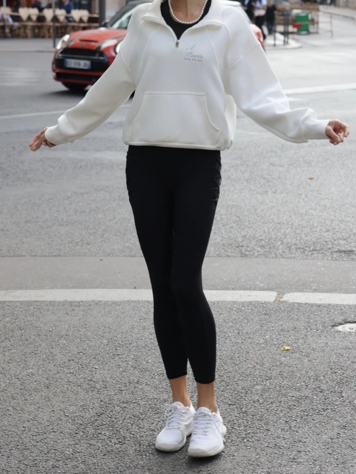 SCULPTING RIB™ Skirted Tennis Leggings - Black