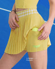Classic Pleated Tennis Skirt Yellow - Argyle Waist