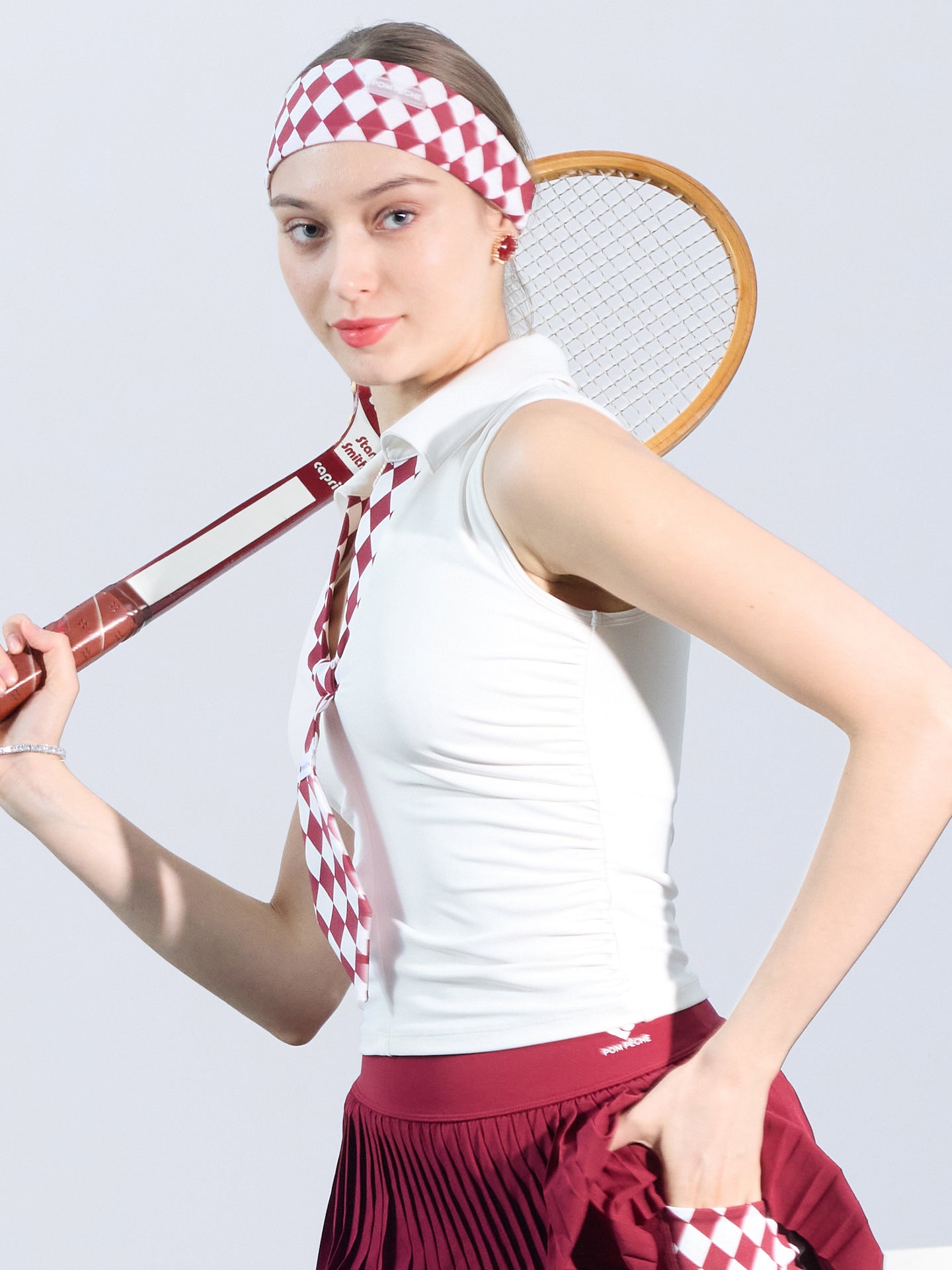KARI V-neck Tie Tank Top - Paris White