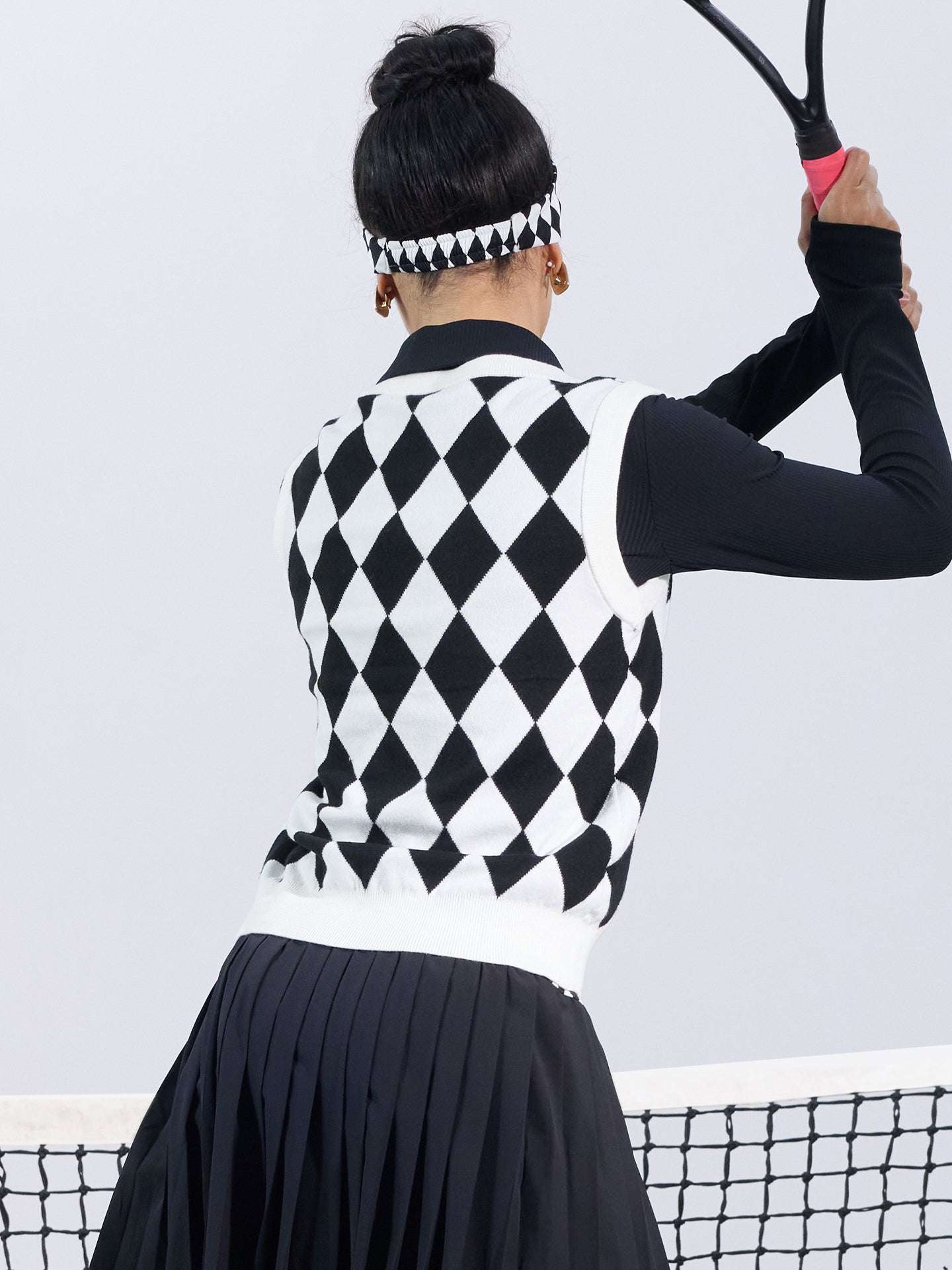 GRETCHED Wool Sweater Vest - Checkerboard