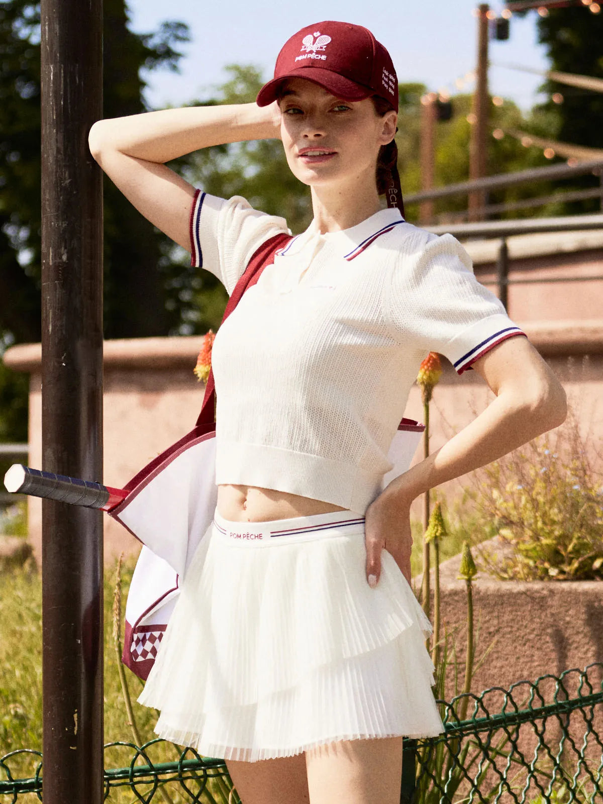 Lightweight Breathable Cropped Tennis Polo Top