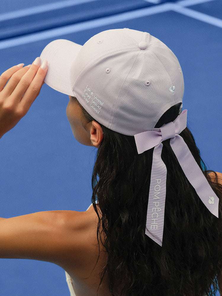 JILL Hardtop Bow Tennis Cap - Purple