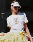 Contrast Trim Tennis Tee - White & Yellow