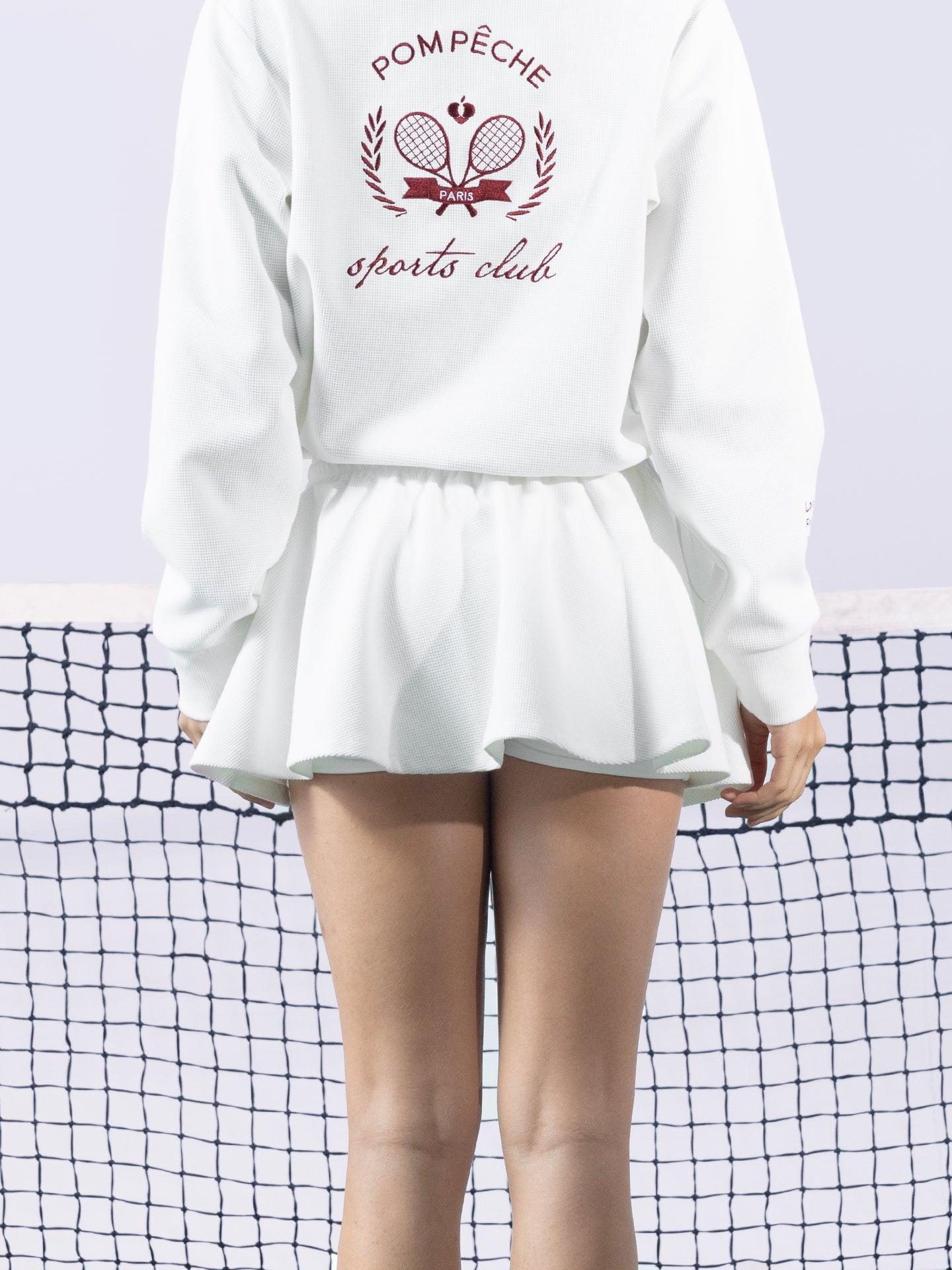 QUILLA Waffle A-Line Tennis Skirt - Paris White
