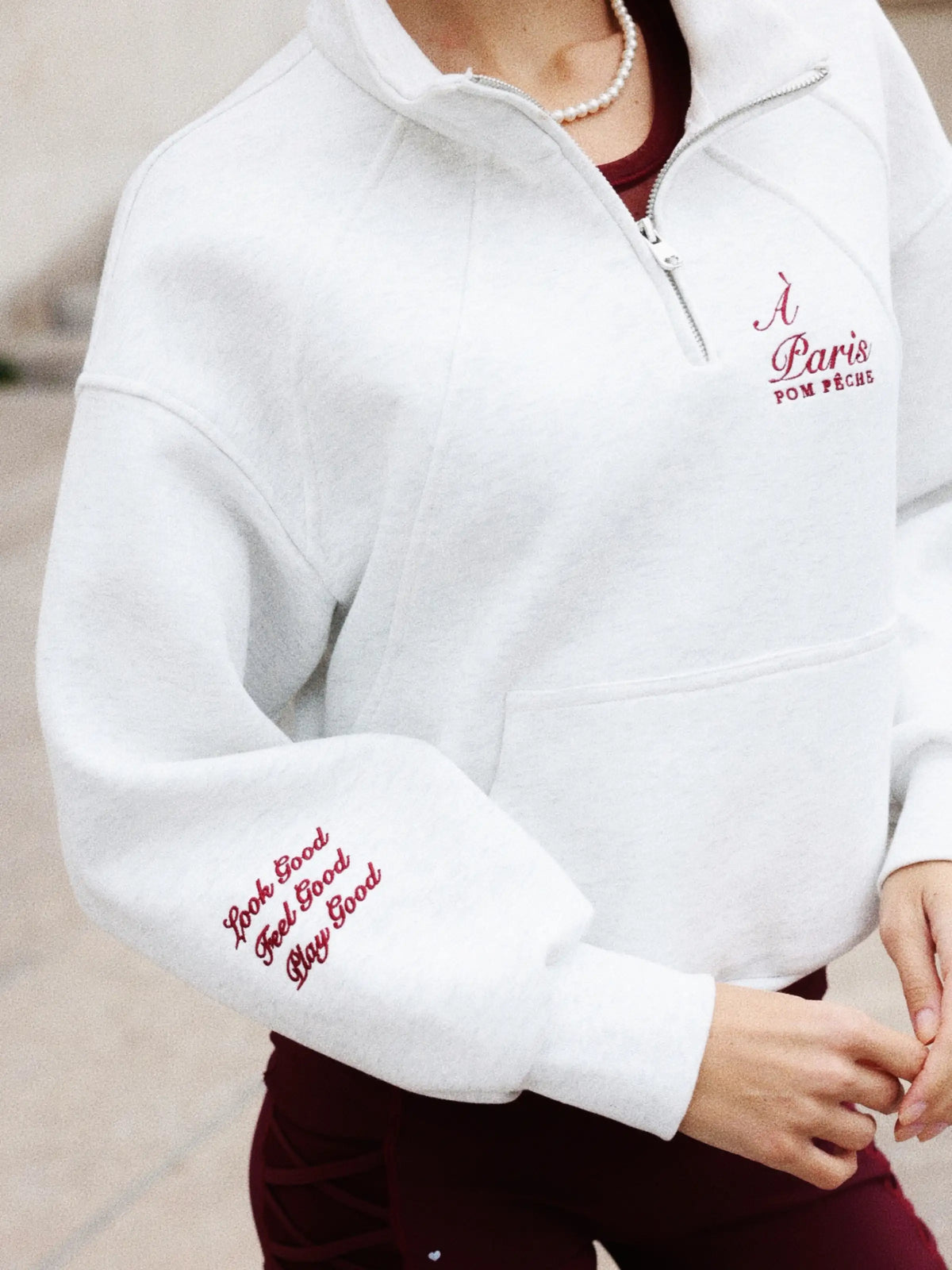 Poise™ Half-Zip Top Performance Sweatshirt-Gray