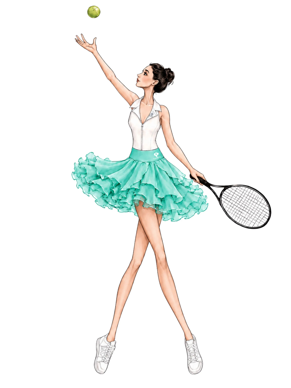 Spin™ Petal Tiered Tennis Skirt – Mint Green