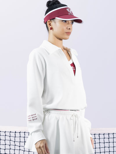 SYIVIA Chic Tennis Hoodie - Paris White