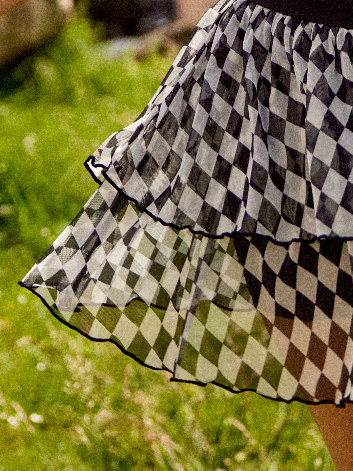 Spin™ Diamond Tiered Skirt-Black