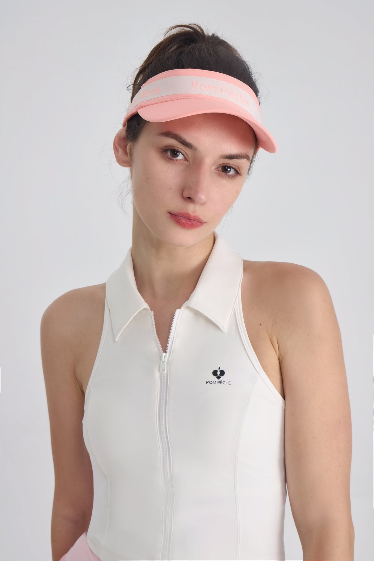 Pink Coral Haze Adjustable Visor Cap Hat