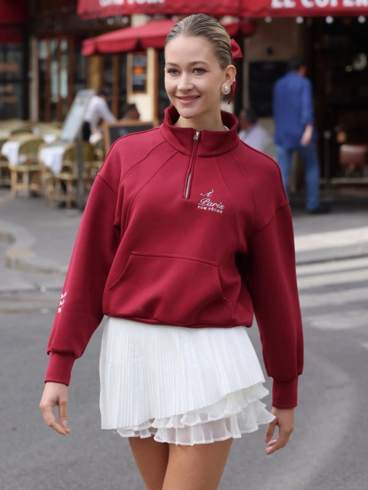 Poise™ Half-Zip Top Performance Sweatshirt-Red