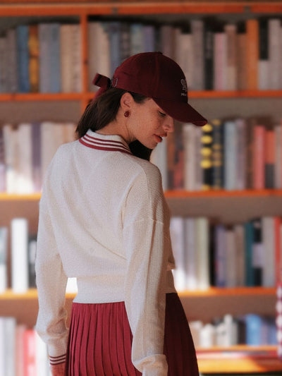 Ivy League Long Sleeve Polo Shirt with Red Trim