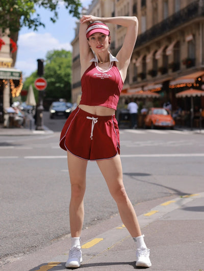 La Rose™ French Collar Tank – Red
