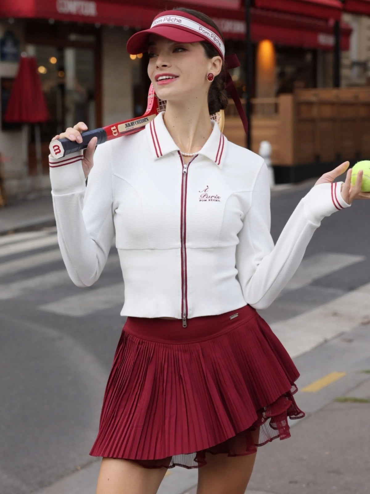Poise™ V-neck Waffle Sweatshirt Jacket