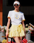 Contrast Trim Tennis Tee - White & Yellow