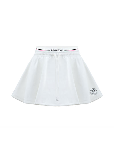 QUILLA Waffle A-Line Tennis Skirt - Paris White