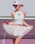 Betty Boop Bow Halter Tennis Top - Paris White