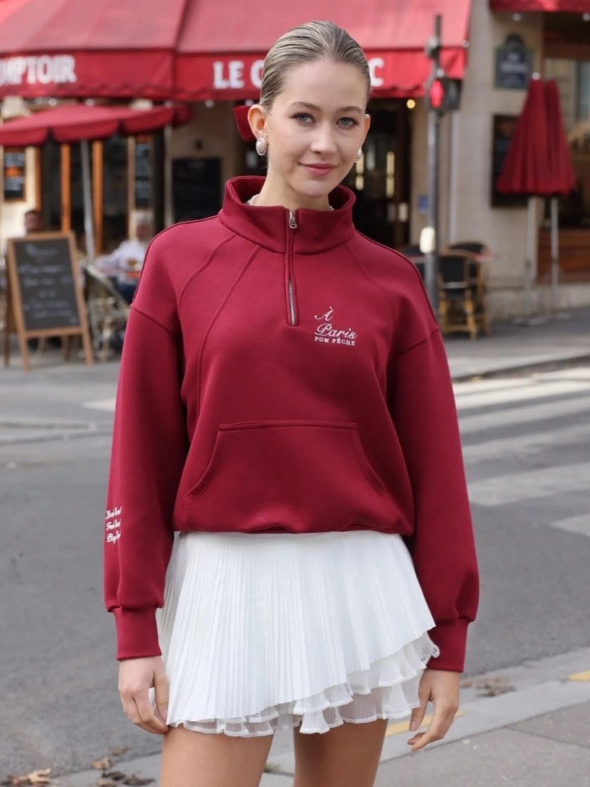 Poise™ Half-Zip Top Performance Sweatshirt-Red