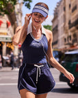 Checkered Cooling Tennis Visor - Navy