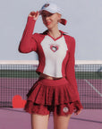 Betty Boop Long Sleeve Top - White & Paris Red
