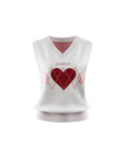 HELOISE Wool Sweater Vest - Heart Red