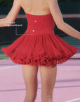Spin™ Rose Ruffle Skirt - Wine Red