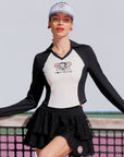 Betty Boop Long Sleeve Top - White & Paris Black