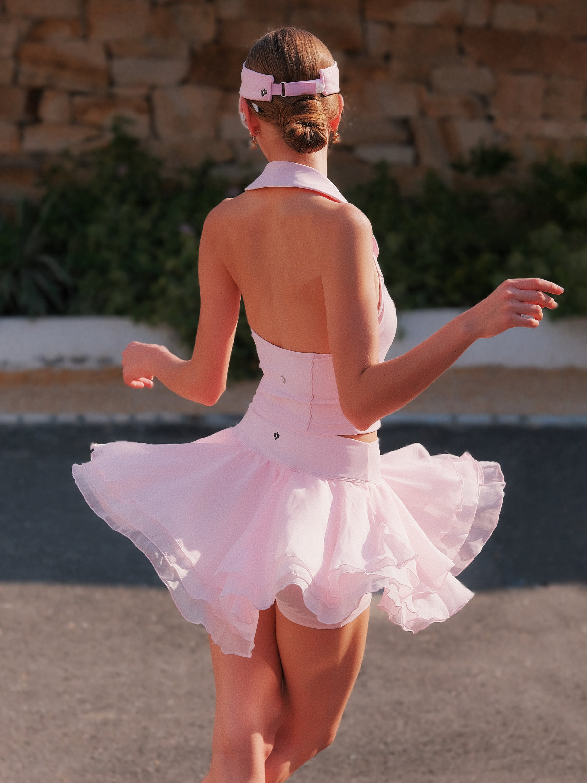 Rose Halter Polo & Petal Tiered Tennis Set – Pink
