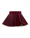 Asymmetrical Pleated Tennis Skirt - Wine Red