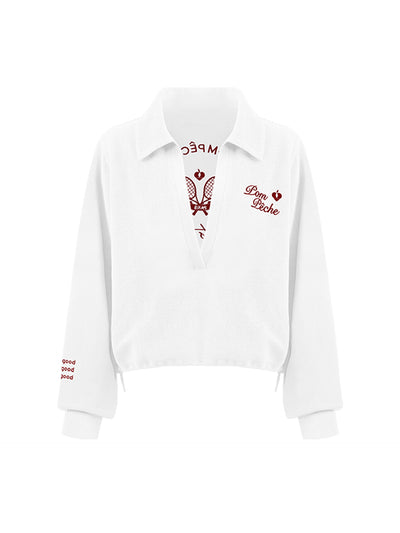 SYIVIA Chic Tennis Hoodie - Paris White