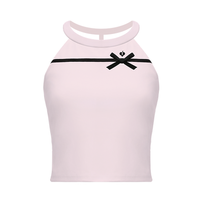 Pink Bow Halter Tennis Top