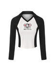 Betty Boop Long Sleeve Top - White & Paris Black