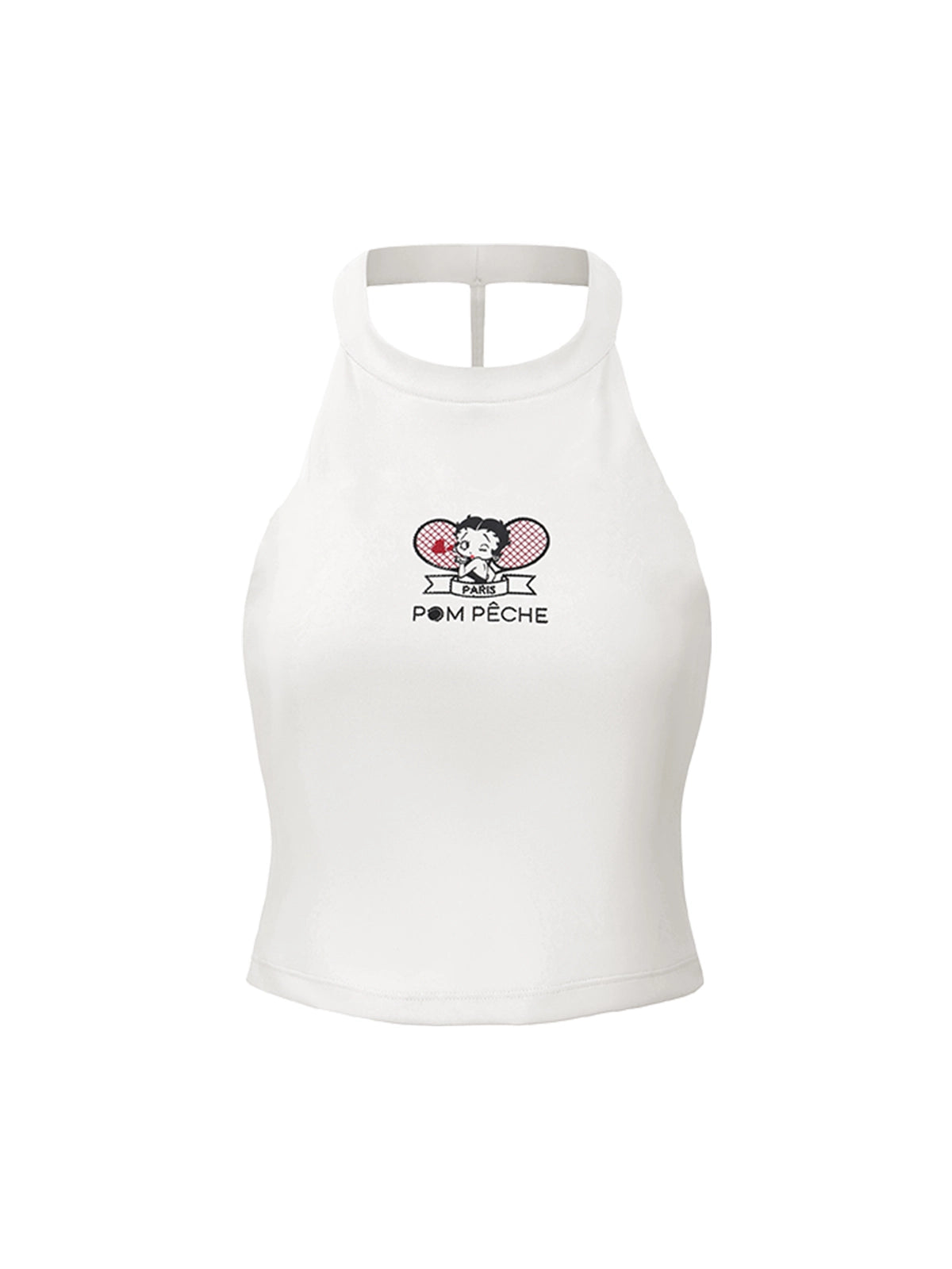 Betty Boop Bow Halter Tennis Top - Paris White